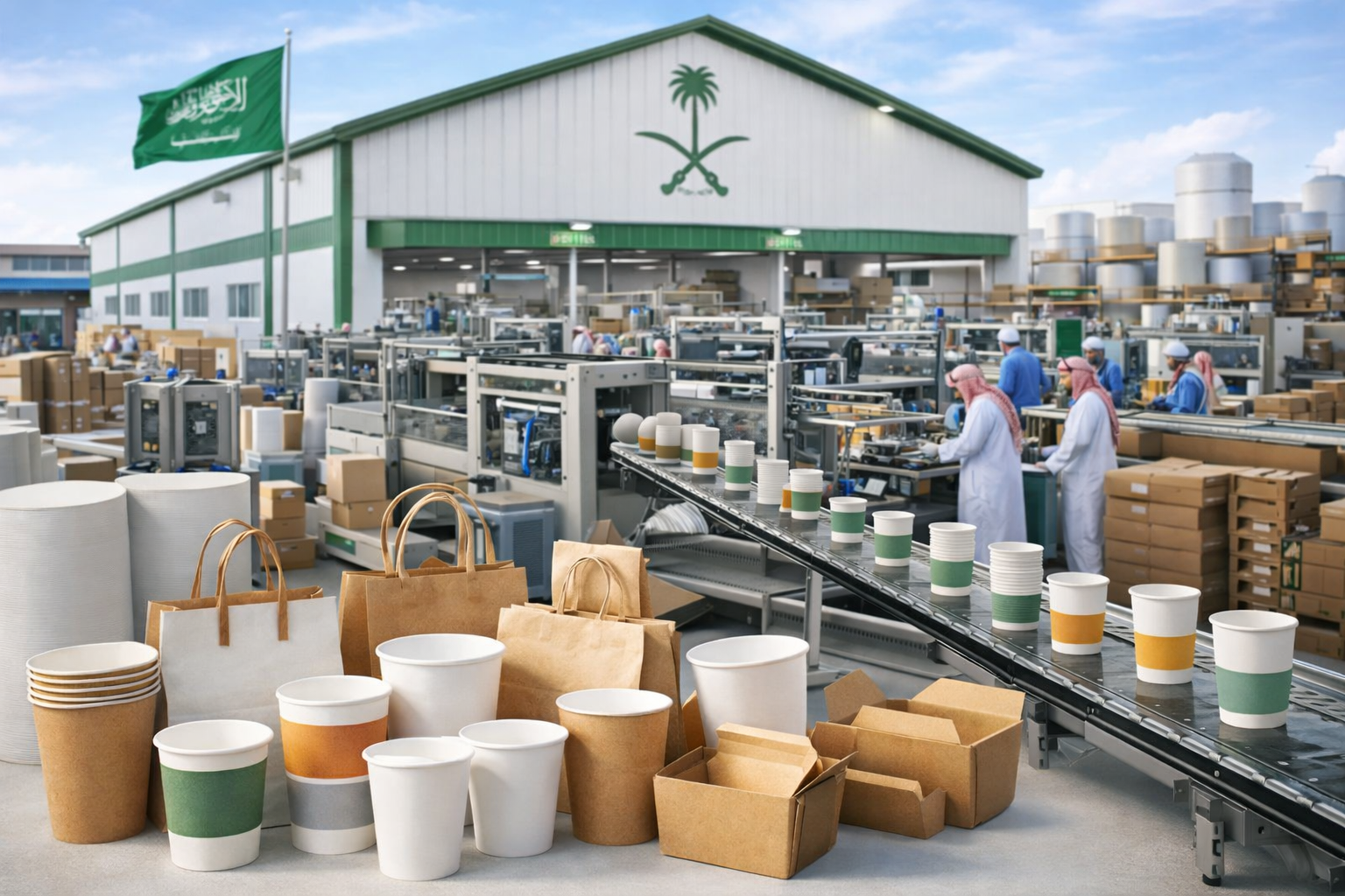 دراسة جدوى مصنع تصنيع أكواب ومواد تعبئة من الورق والكرتون – السعودية
