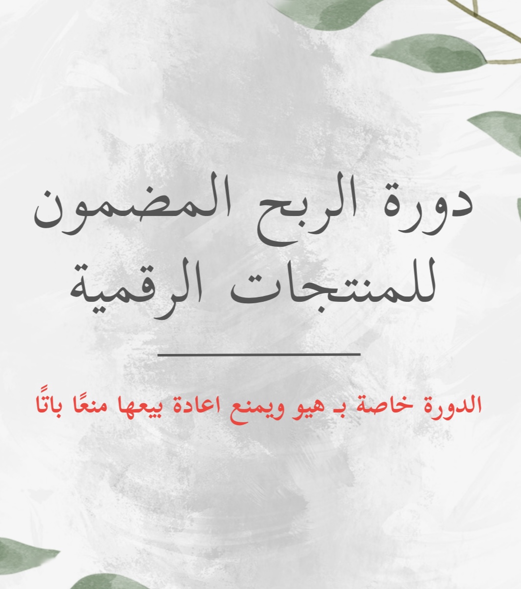 دورة الربح المضمون للمنتجات الرقمية