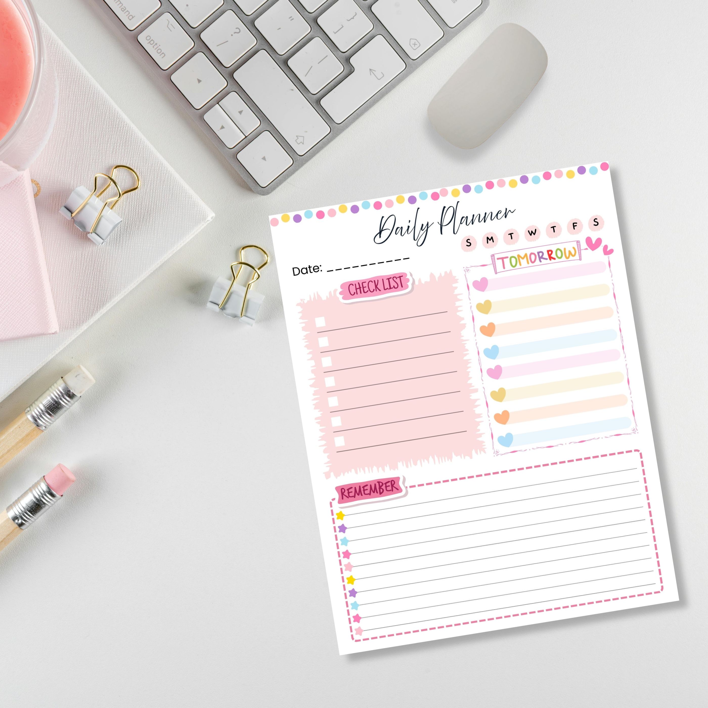 مخطط يومي A5 منظم ولطيف