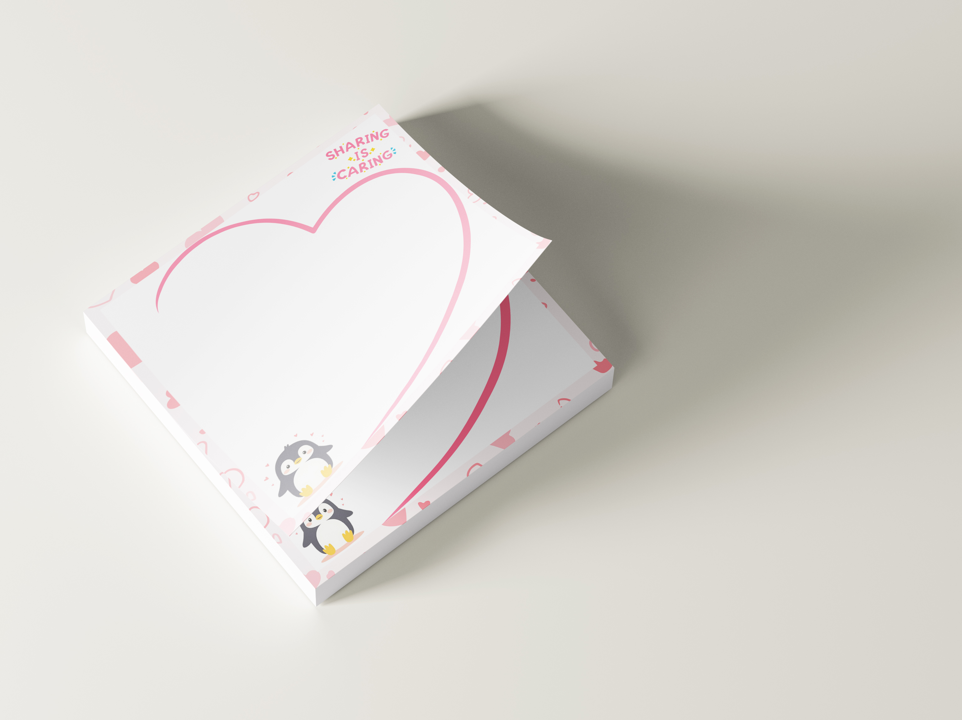 ورق ملاحظات لطيف بتصميم بطريق