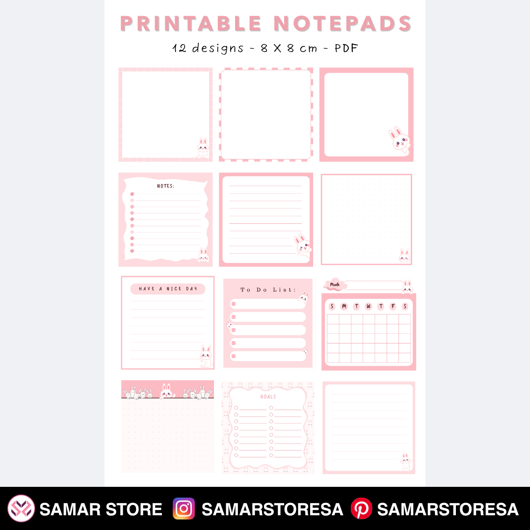 Printable Notepads