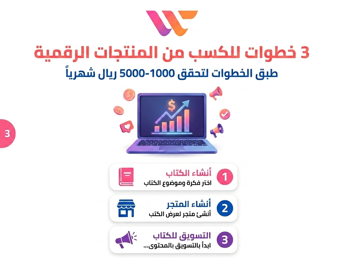 3خطوات للكسب من المنتجات الرقميه