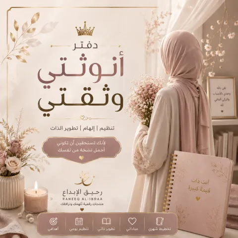دفتر أنوثتي وثقتي 🌷 | اكتشفي جمالك وثقتك من الداخل