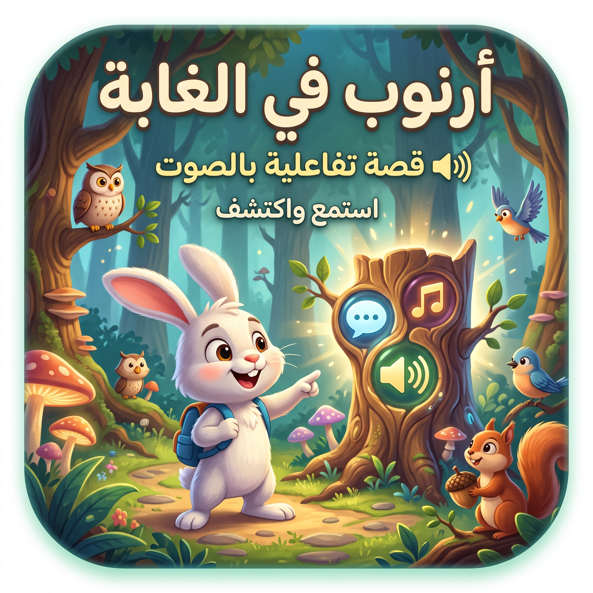 قصة اطفال تفاعليه بالصوت (أرنوب في الغابة)