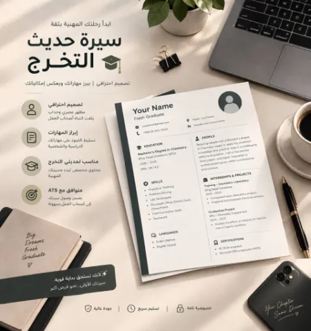 سيرة حديث التخرج باللغتين العربية والإنجليزية 