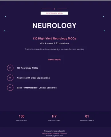 Neurology MCQs: 130 High-Yield Questions with Answers & Explanations
