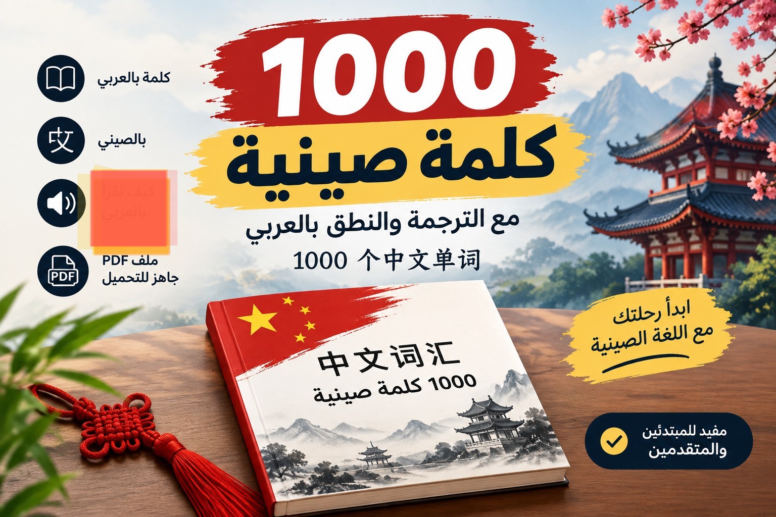 كتاب 1000 كلمة صينية الأكثر استخداماً - بالنطق العربي