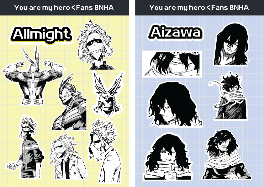 sticker Allmight&Aizawa