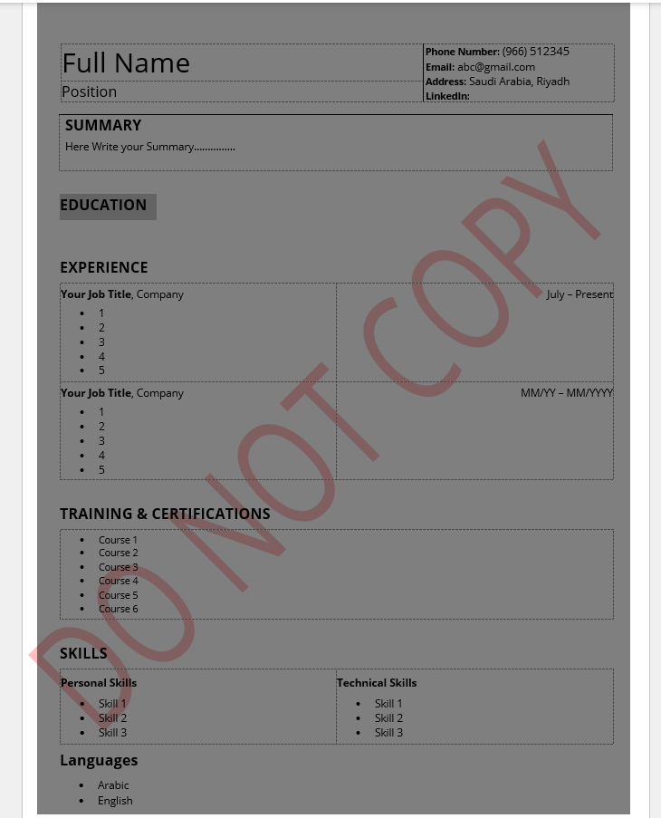 سيرة ذاتية - قابل للتعديل والكتابة مفتوح المصدر للأبد