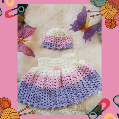 باترون فستان كروشيه بناتي