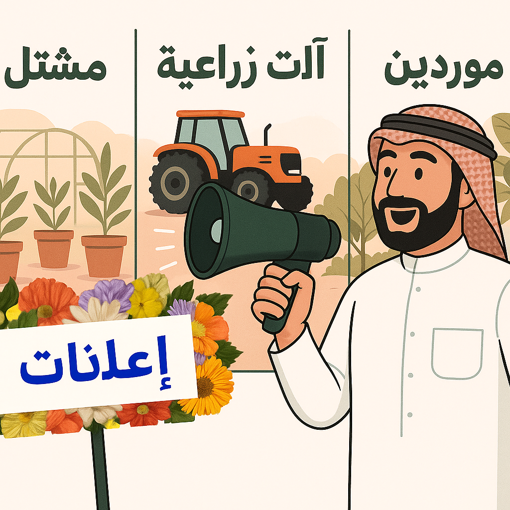 اعلانات في الحراج الزراعي مع التصميم