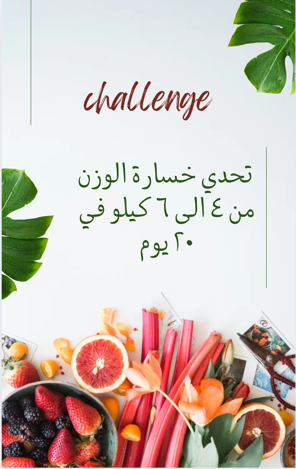 تحدي خسارة الوزن من ٤ الى ٦ كيلو في ٢٠ يوم فقط