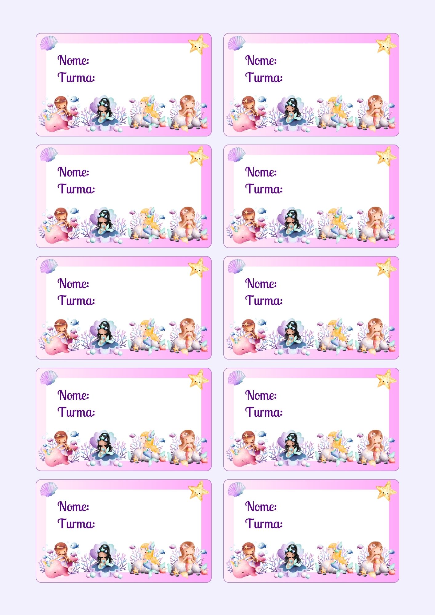 طوابع للكتب المدرسية - البنات