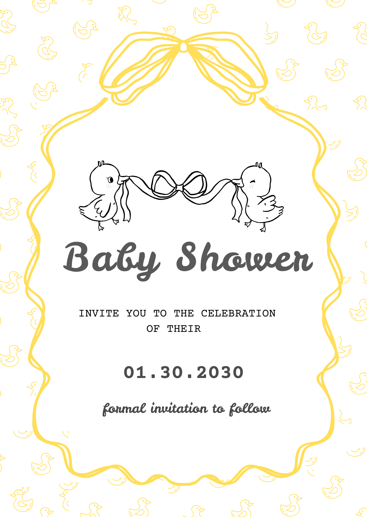 تصميم كرت دعوة Baby Shower